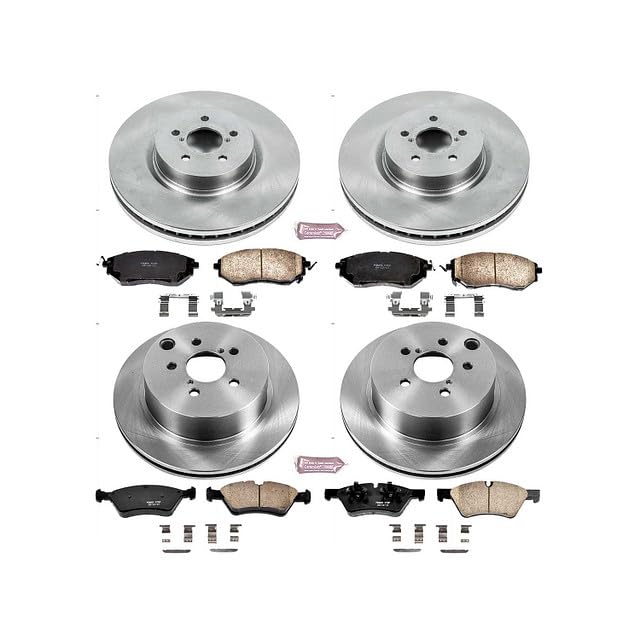 Power Stop Autospecialty KOE6931 Front and Rear Replacement Brake Kit-OE Brake Rotors & Ceramic Brake Pads For Subaru Forester 2014-2018 [Model Specific]