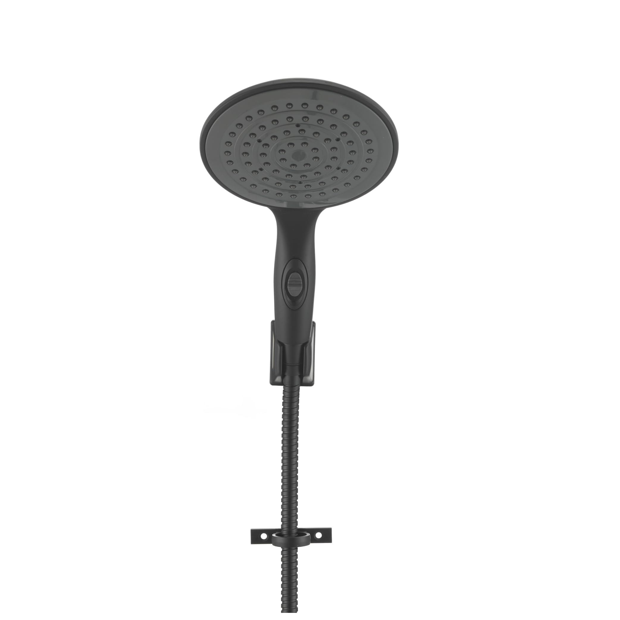 Dura Faucet Luxury 6” Rain Shower Wand & Hose Kit (DF-SA434K-MB) – Matte Black, RV Handheld Shower Head with Eco-Friendly On/Off Switch, 60” Stainless Steel Hose, Wall Bracket & Hardware