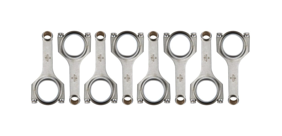 Eagle Specialty Connecting Rod, CRS6125O3DL19, H Beam, 6.125 in Long, Bushed, 7/16 in Cap Screws, ARPL19 Bolt, Forged, Steel, Compatible with GM LS-Series, Set of 8