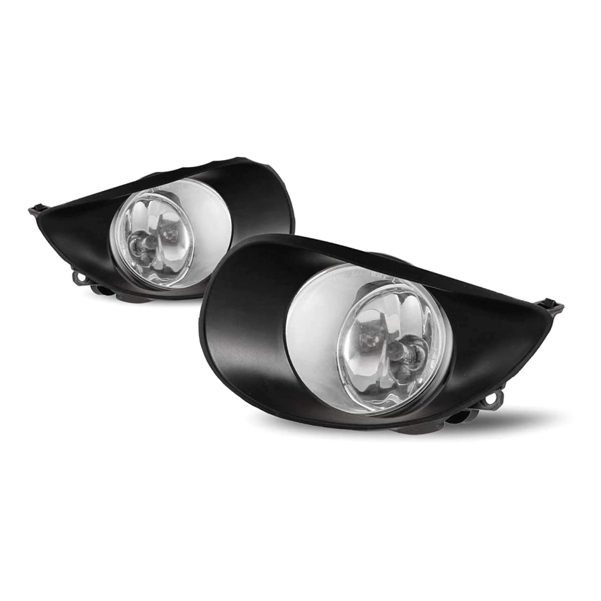 Fog Lights Assembly Winjet for 2007 2008 Toyota Yaris 2/3 Door Hatchback Clear Lens with Bulbs Harness Switch Kit Driving Fog Light Lamp(Driver and Passenger Side)