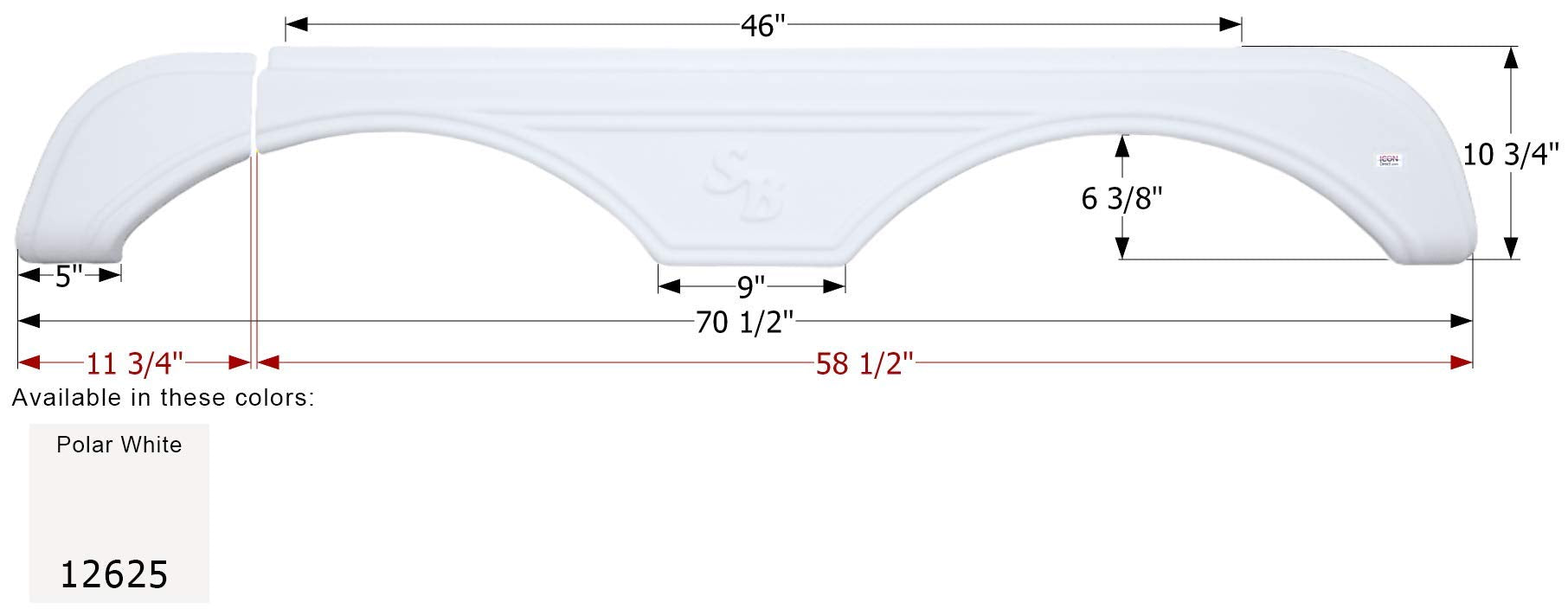 Fender Skirt ICON, Tandem, Sunnybrook, FS2625, Polar White
