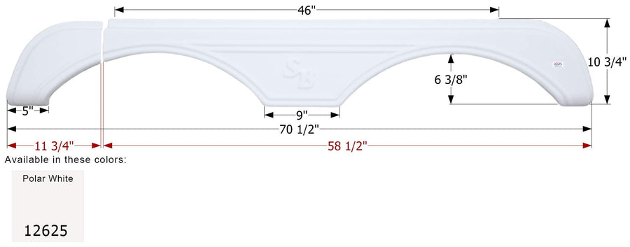 Fender Skirt ICON, Tandem, Sunnybrook, FS2625, Polar White