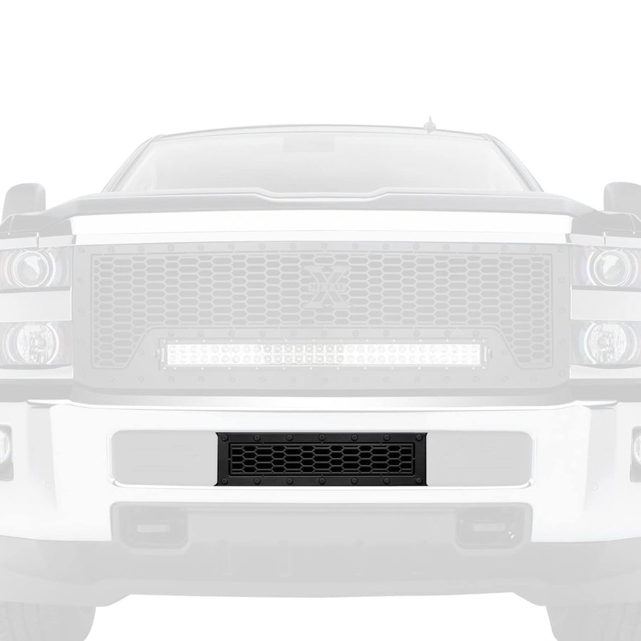 2015-2019 Silverado 2500, Stealth Laser X Bumper Grille 15-17 3500, Black, 1 Pc, Overlay, Black Studs - PN #7721221-BR