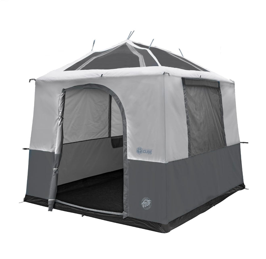 Camping Cube Sport E-Z UP, Converts 10' Angled Leg Canopy into Camping Tent, Grey (Canopy/SHELTER/Poles NOT Included)