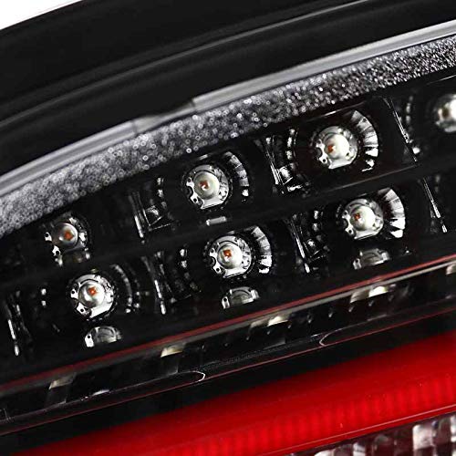 Jet Black Housing SPEC-D TUNING Red LED Bar Tail Lights Compatible with 2008-2010 BMW E60 5-Series 4 Door, Left + Right Pair Assembly