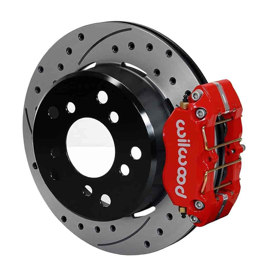 WILWOOD 140-13733-DR Park Brake Kit DPL P/S, Drilled, Red Big Ford 2.00" Off, Bronco 5 x 5.50