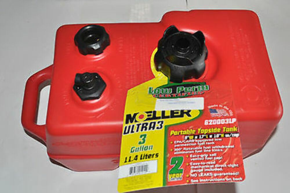 MOELLER PORTABLE EPA/CARB COMPLIANT FUEL TANKS-Ultra3; 3 Gal, 9 W x 17 L x 10 H w/Cap