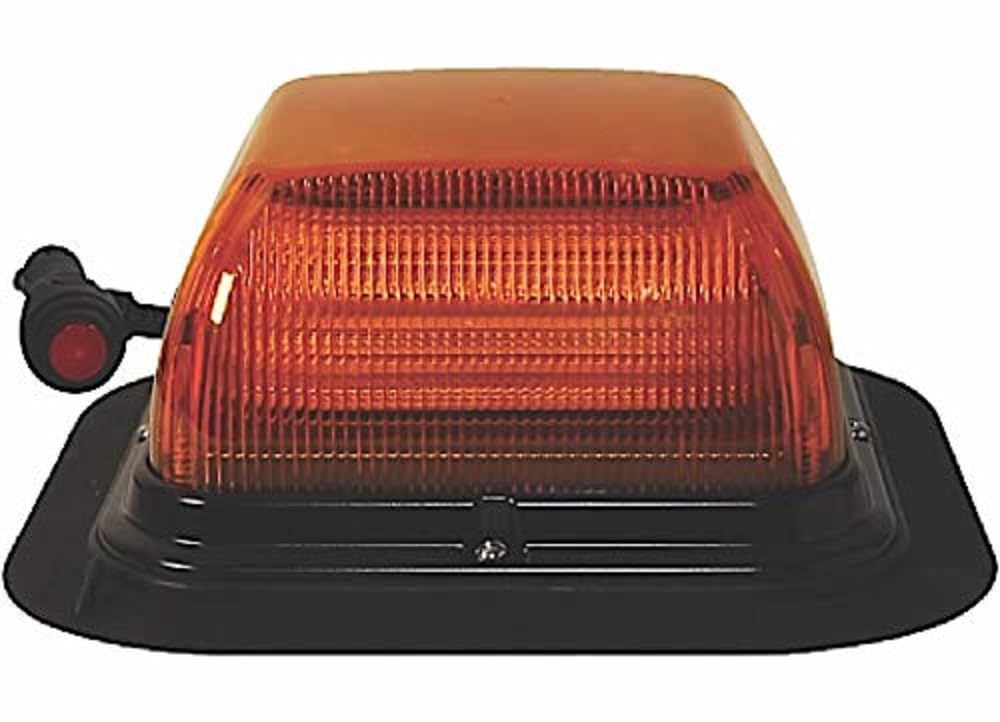 ECCO Beacon LED: Square Medium Profile 12-24VDC 24 Flash Patterns VAC-MAG Mount Amber Title 13