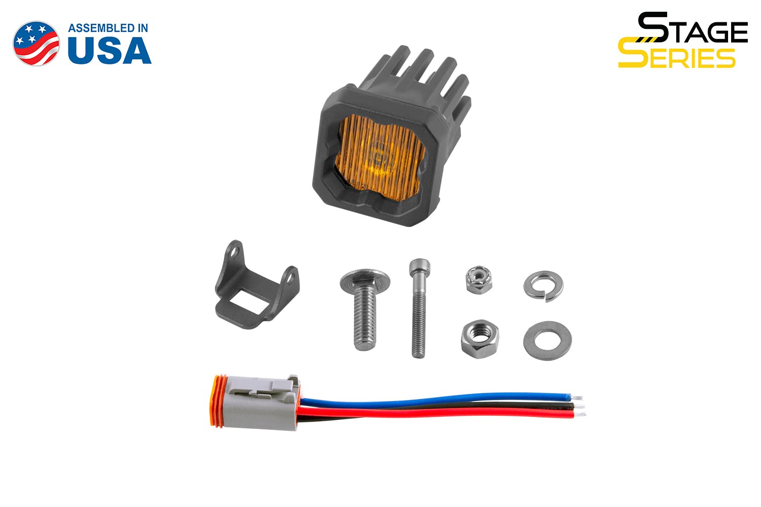 Diode Dynamics Yellow SSC1 SAE/DOT Fog Standard LED Pod (one), Fog w/Amber Backlight SAE