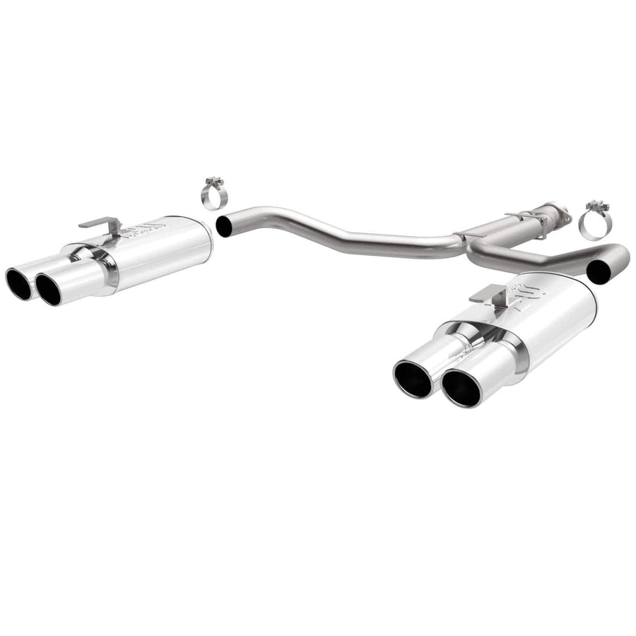 Cat-Back MagnaFlow Performance Exhaust System 15658 - Street Series, Stainless Steel 2.5in Main Piping, Quad Split Rear Exit, Polished Finish 3.5in Exhaust Tip - Corvette Performance Exhaust Kit
