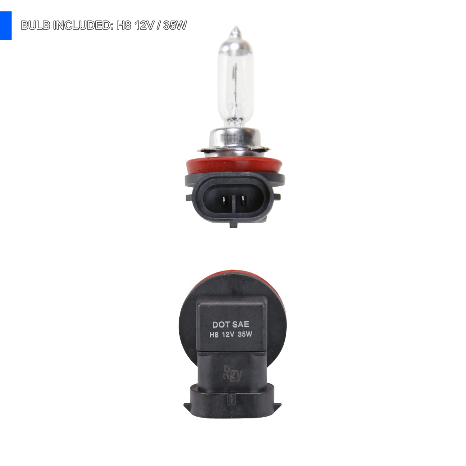 Fog Lights Spec-D Tuning + Switch Compatible with 2015-2016 Honda CR-V, L+R Pair Assembly