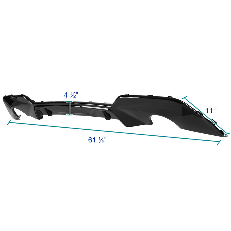 Rear Single Exhaust Diffuser Spoiler Lip Spec-D Tuning Compatible with BMW G20 3 Series M Sport 2019-2020
