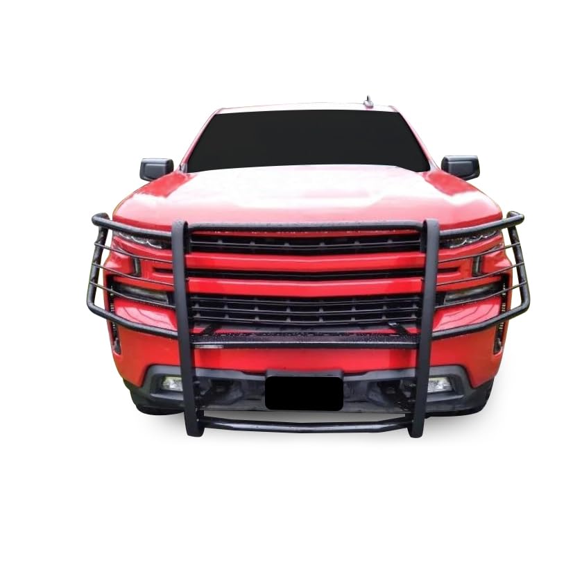 Off Road Black Horse Grille Guard Modular Black Compatible with 2019-2021 Chevrolet Silverado 1500/2022 Chevrolet Silverado 1500 LTD (Excl. 2019 Silverado 1500 LTD)-17GT29MA