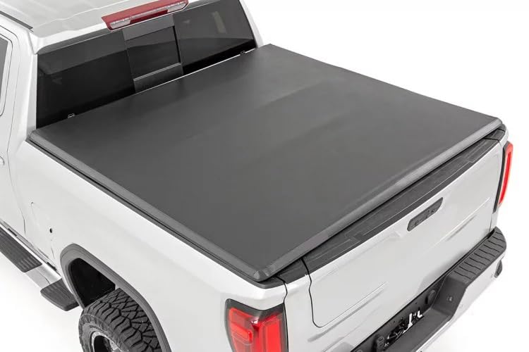 Premier Black Horse Soft Trifold Truck Bed Tonneau Cover Compatible with 2015-2024 GMC Canyon|2015-2024 Chevrolet Colorado 6.2ft Bed-PRS-GM32