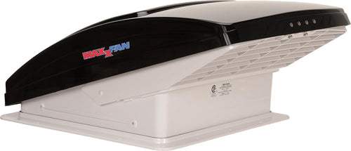 Maxxfan Deluxe Vent, MAXXAIR Fan and Vent Cover All in One - Powerful 4-Speed Reversible Fan with Thermostat, Built-in Rain Cover, Exhaust Air Only, Fits 14" x14 Roof Openings, Smoke (00-06401K)