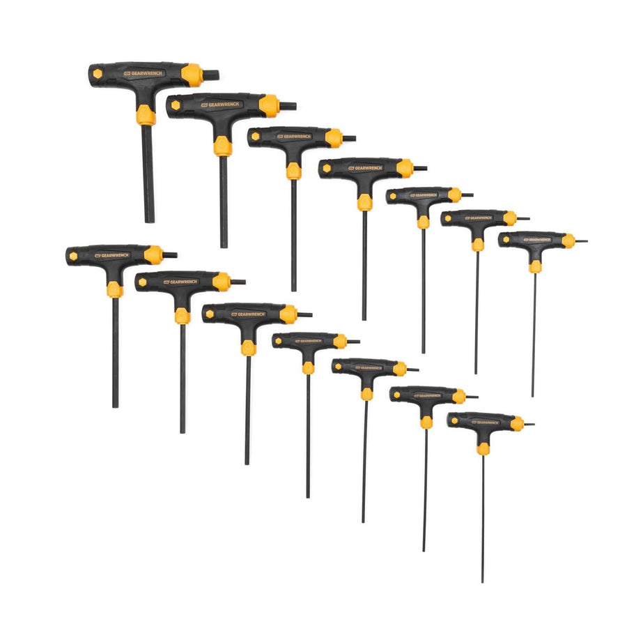 14 Piece GEARWRENCH SAE/Metric T-Handle Hex Key Set - 83514