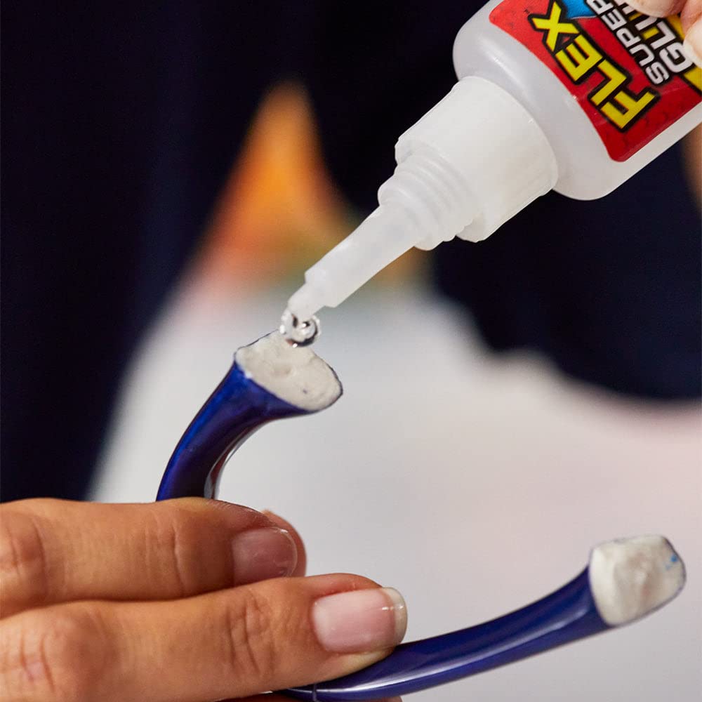 Flex Gel Super Glue, 20 Gram Bottle, 10-Pack, Clear, Instant Bond, Quick Dry, Cyanoacrylate Adhesive, Precision Tip for Wood, Metal, Plastic, Crafts, Ceramic, and Toy Repairs