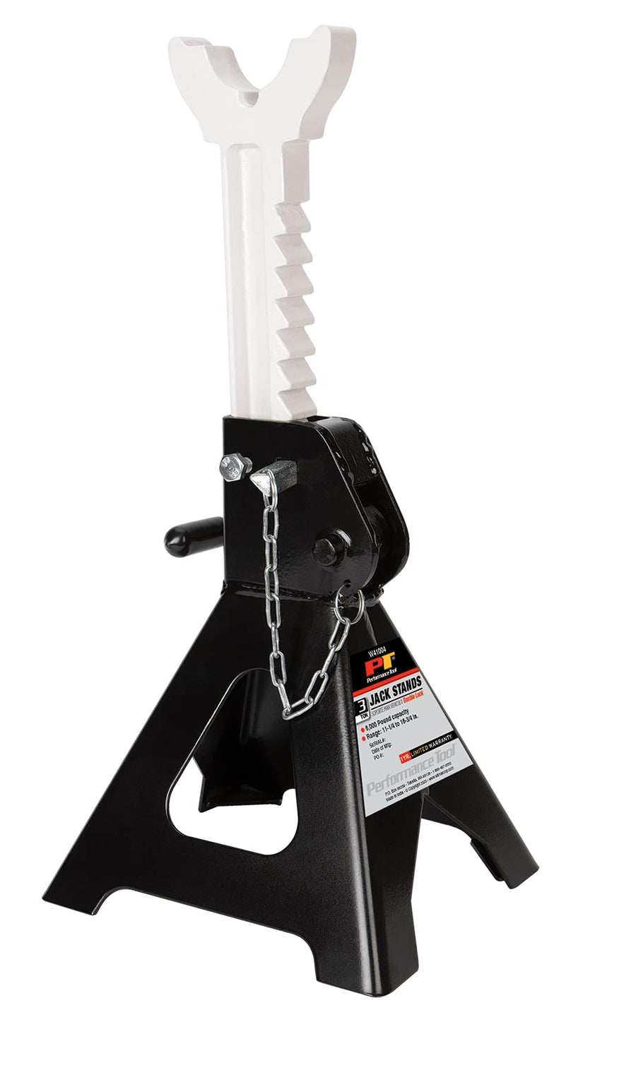 Heavy Duty Performance Tool W41004 Steel Jack Stands with Self-Locking Rachet and Double-Locking Pin, 3 Ton Capacity (Pair)