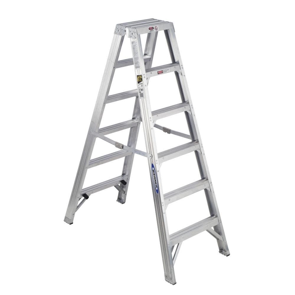 Aluminum Multi-Use Twin Stepladder Werner T406, 6-Foot 375-Pound Duty Rating