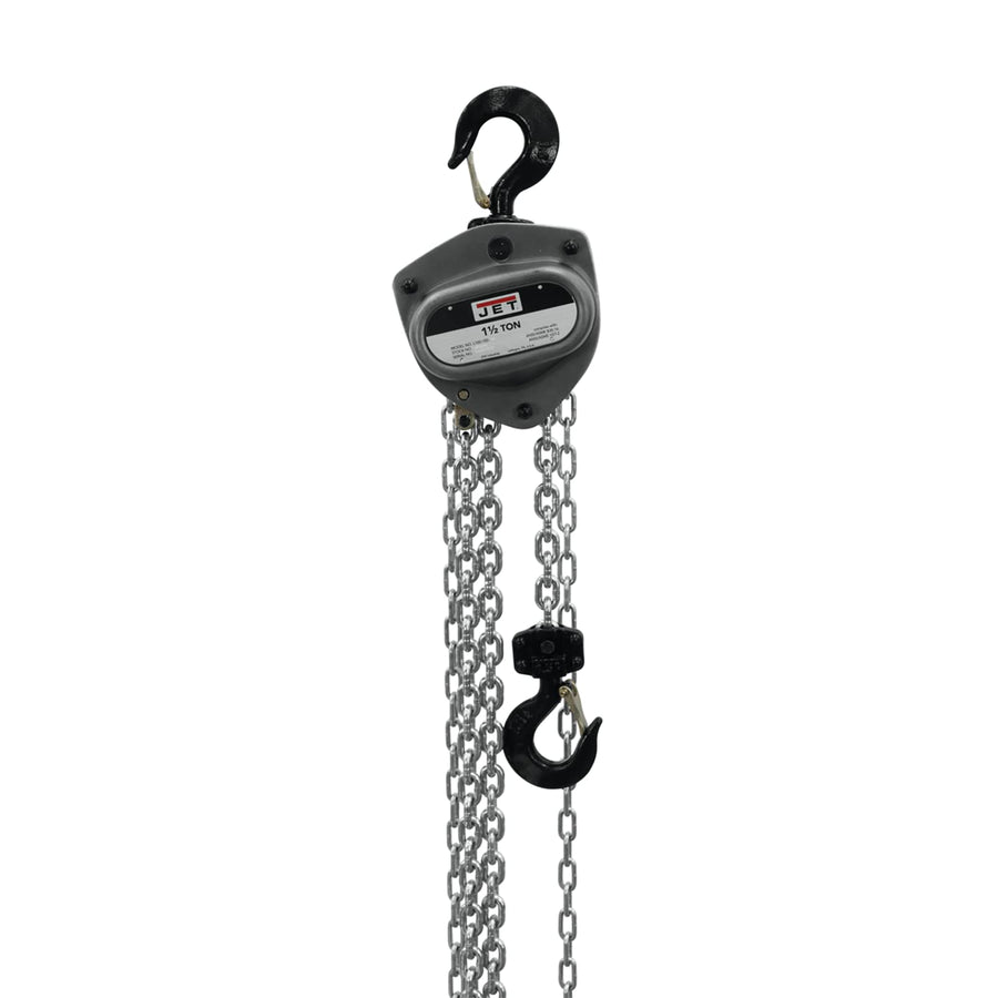 1-1/2 Ton JET Hand Chain Hoist, 20' Lift, Overload Protection (L-100-150WO-20)