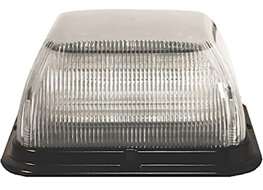 ECCO Beacon LED: Dual-Color Square Medium Profile 12-24VDC 24 Patterns Clear Lens Amber/Clear Title 13