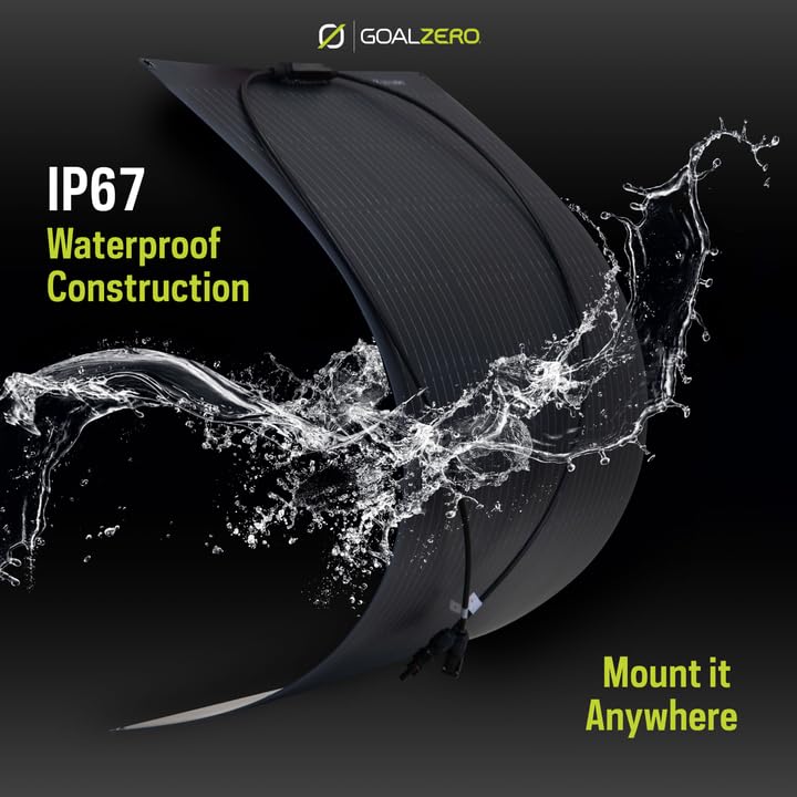 Goal Zero 100i Flex, 100 W Flexible Solar Panel, Bendable and Lightweight Monocrystalline Panel for Off-Grid Solar Charging, Mount on Vans, RVs, Overlanding Vehicles, and More, IP67 Waterproof Rating