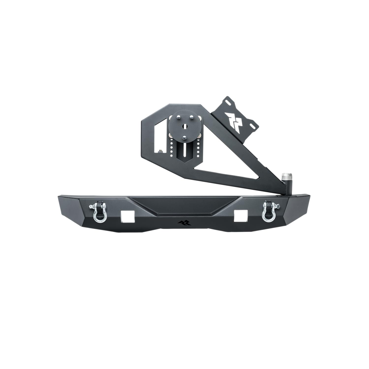 Rear Rugged Ridge XOR Bumper | Mid-Width w/Swing Out Tire Carrier, Steel, Satin Black | 11541.25 | Fits 2007-2018 Jeep Wrangler JK/JKU