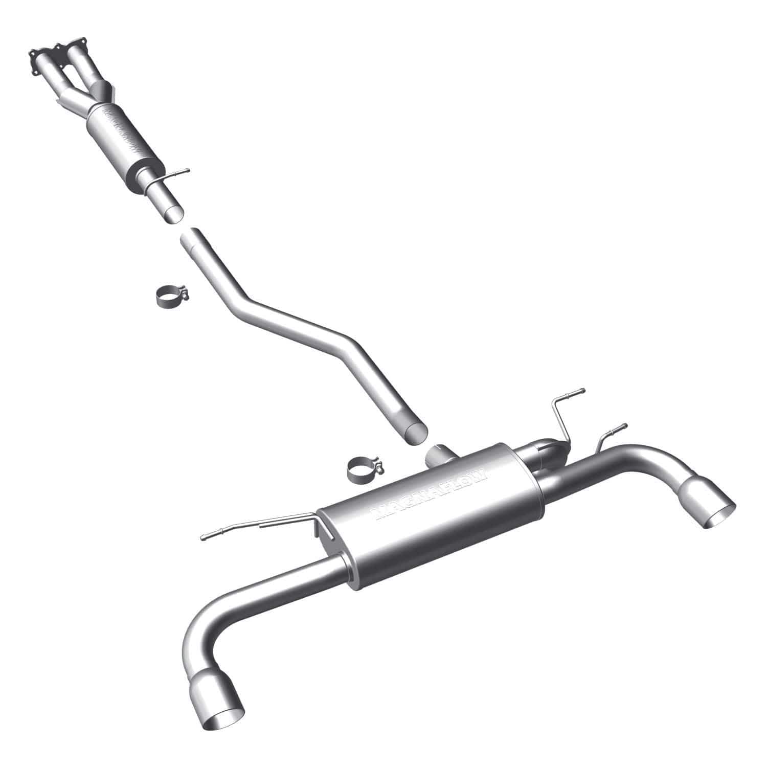 Large MagnaFlow Stainless Steel Performance Exhaust System Kit 15576