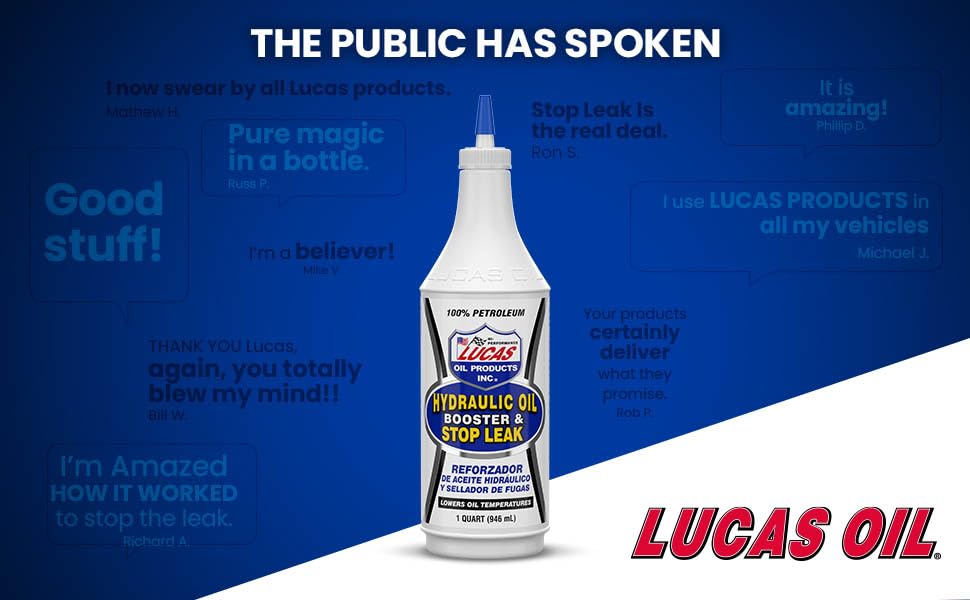 Hydraulic Oil Booster and Stop Leak Lucas Oil 10019 - 1 Quart, White, 32 Ounce