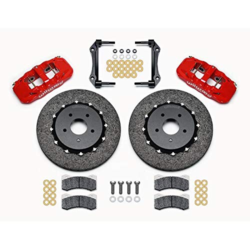WILWOOD 140-13161-CSICR Rear P-Brk Kit AERO4,14.00" C/SiC,Red 97-04 Corvette C5/Z06 05-13 C6