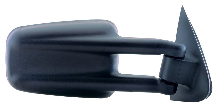 K Source Extendable Passenger Side Towing Mirror for 1999-2006 Escalade, Avalanche, Suburban, Tahoe, Yukon, Silverado/Silverado Classic/Sierra/Sierra Classic Pick-Up Full Size. Textured Black, Manual, Spot Mirror, Dual-Lens, Foldaway