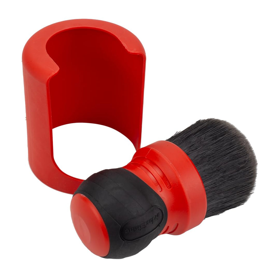 Maxshine Large Universal Red Mixed Bristle Brush with Storage Rack – Curved Grip & Soft Bristles – Ideal for Dashboard, Displays, Air Vents – Premium Brush for Wheels & Interior Detailing