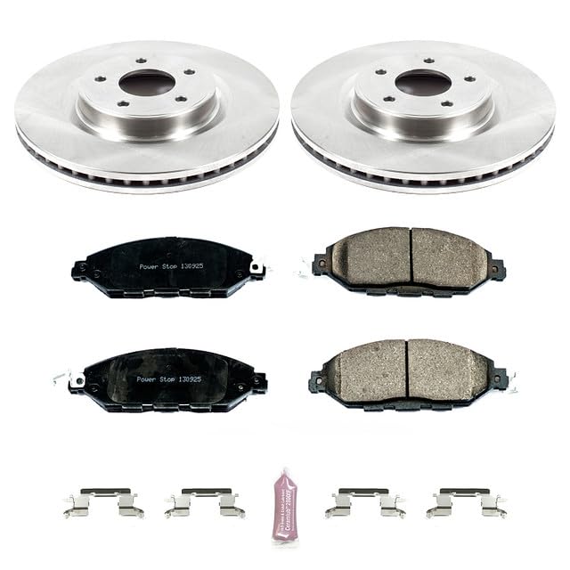 Brake Kit Power Stop For 2014-2019 QX60 | 2015-2022 Murano | 2013 2014 2015 2016 2017 2018 2019 Pathfinder Front Replacement Brake Kit-OE Brake Rotors & Ceramic Brake Pads KOE6496
