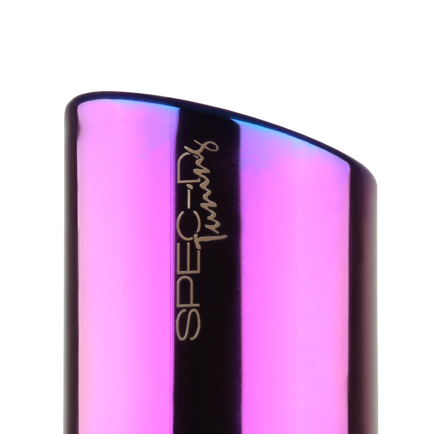 4.125" Slant Titanium Dual Burnt Tip Stainless Steel Exhaust Muffler Spec-D Tuning 2.5" Inlet