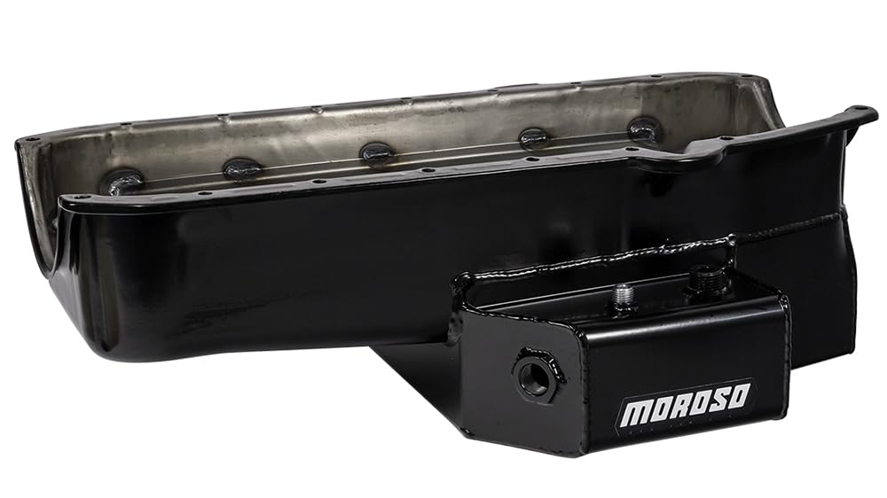 Moroso Steel 21812 Wet Sump Oil Pan, Fits Small Block Chevy Engines, 7 Quart Capacity