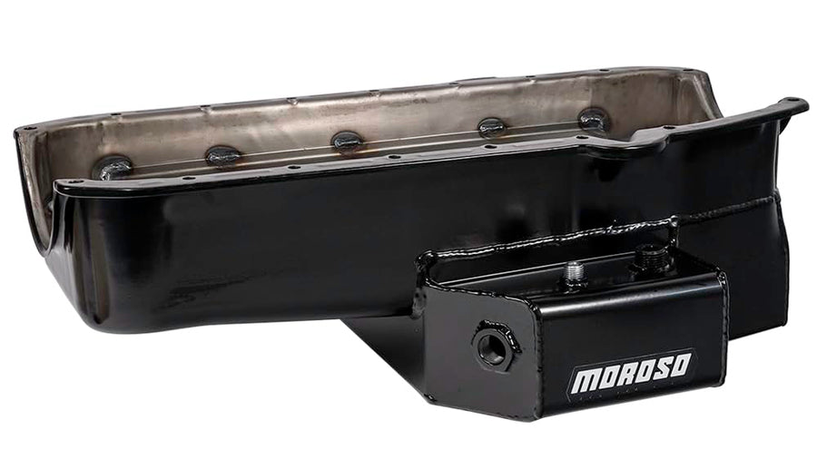 Moroso Steel 21812 Wet Sump Oil Pan, Fits Small Block Chevy Engines, 7 Quart Capacity