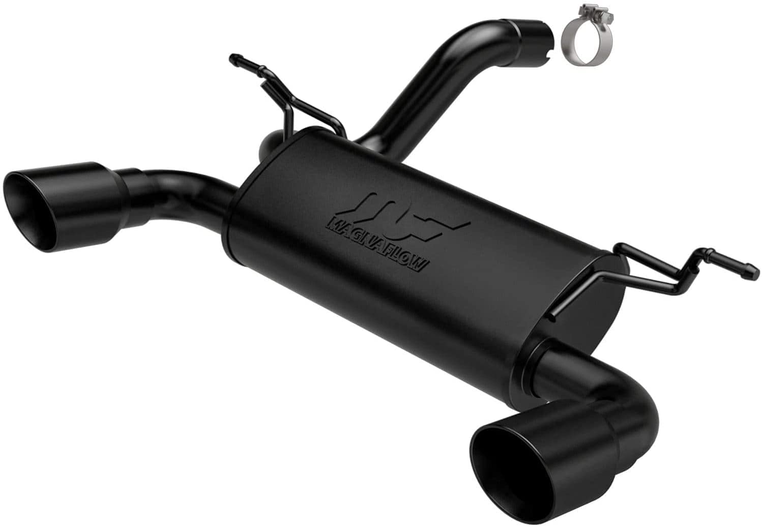 Axle-Back MagnaFlow Performance Exhaust System 19388: Street Series, For 2018-2025 Jeep Wrangler, Dual Split Rear Exit, Black Coated
