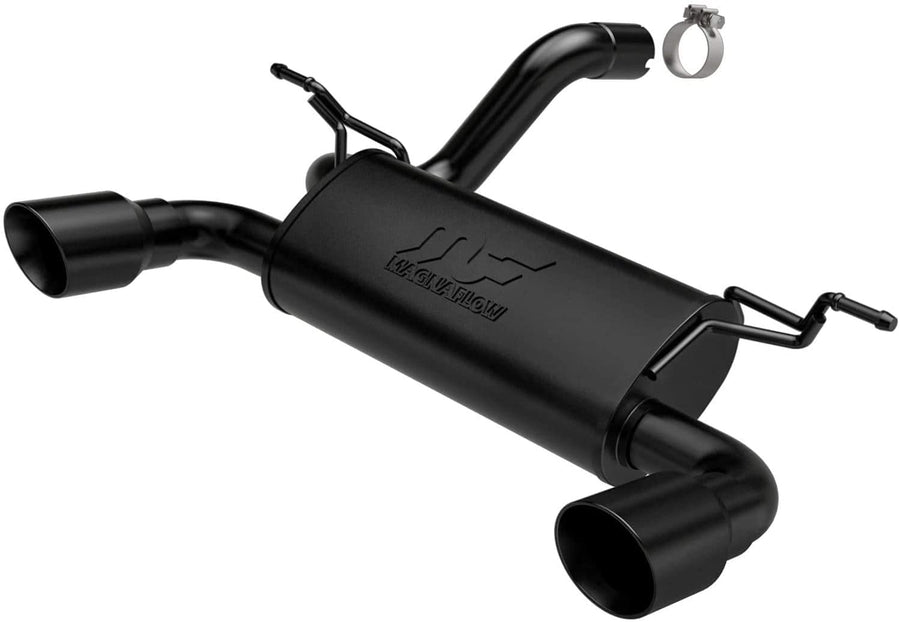 Axle-Back MagnaFlow Performance Exhaust System 19388: Street Series, For 2018-2025 Jeep Wrangler, Dual Split Rear Exit, Black Coated
