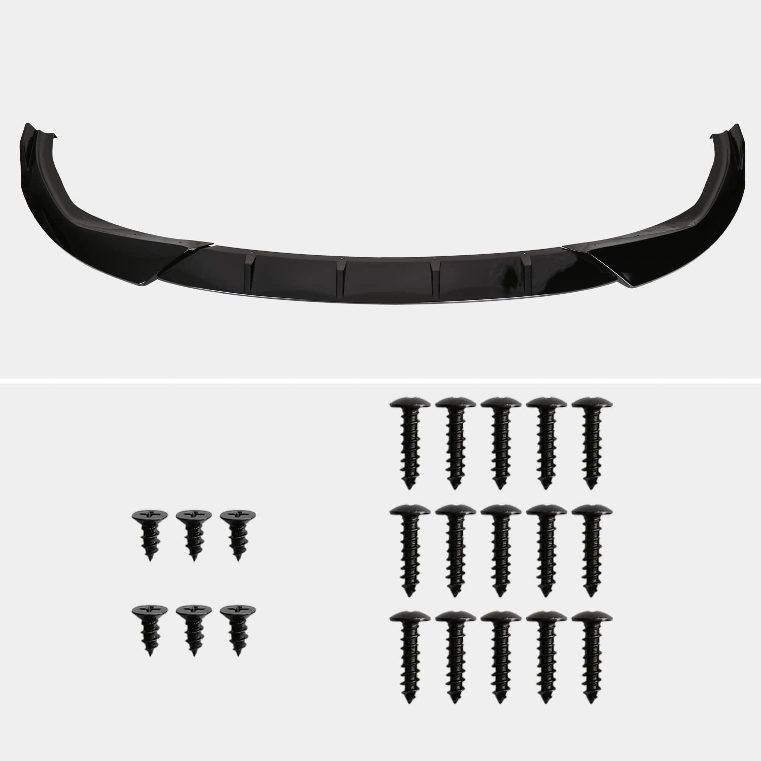 Glossy Black Spec-D Tuning Front Bumper Lip Spoiler Splitter Kit 3PC Compatible with 2019-2022 BMW 3 Series G20