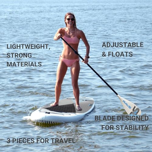 SUP Paddle Rave Sports – Adjustable, Lightweight Oar for Stand Up Paddleboard, Floats and No Twist Handle Lock, Travel Style
