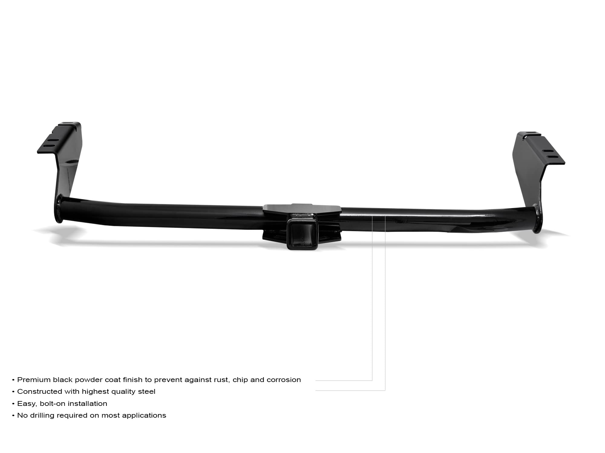 Class 3 Armordillo 7163928 Trailer Tow Hitch with 2" Receiver Tube - Black Fits 2004-2020 Toyota Sienna