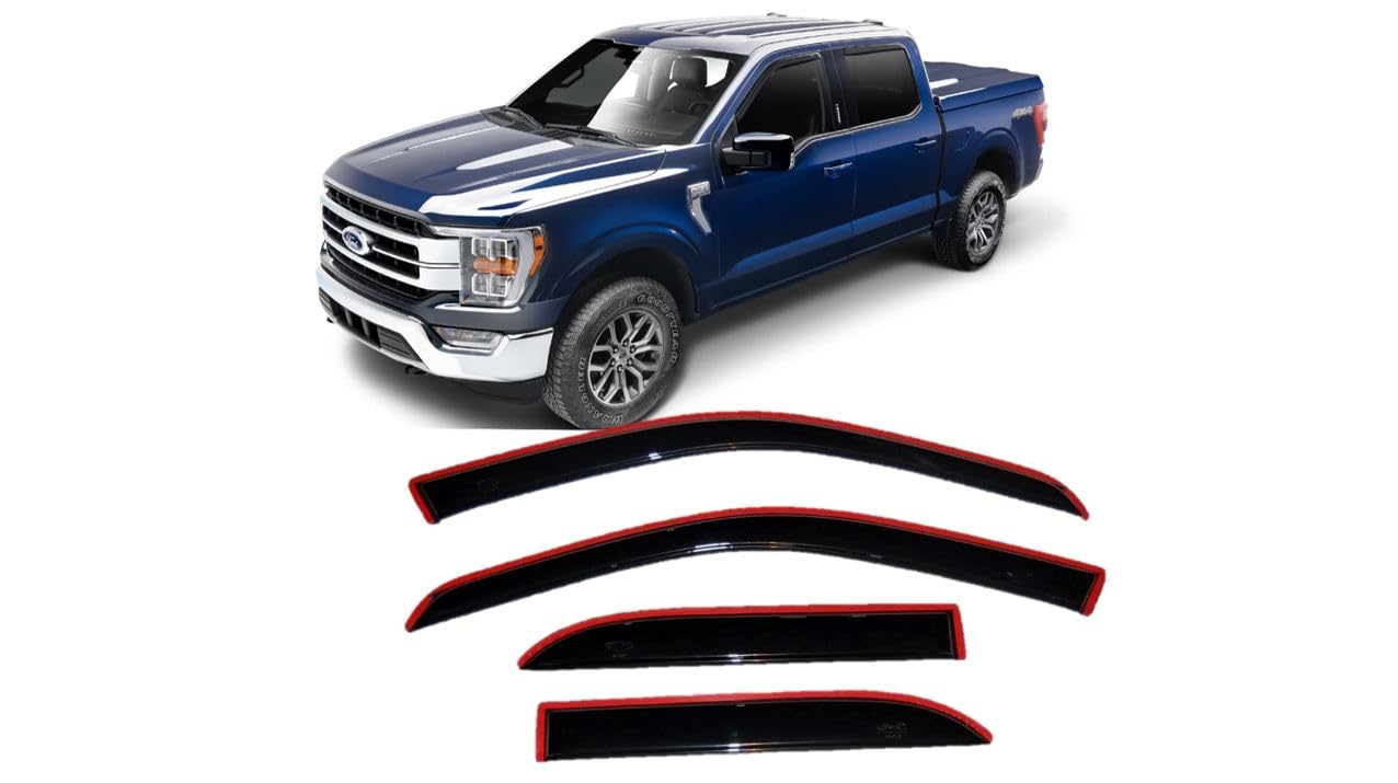 Auto Ventshade [AVS] Rain Guards in-Channel for 1993-1998 Ford Ranger, SUPERCAB ONLY | Window Vent Visors, 4 pcs. - Smoke | 94745