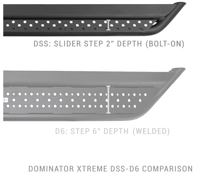 Dominator Xtreme DSS Sidestep & Brackets Go Rhino | Mild Steel, Textured Black | DSS4346T | Fits 2005-2025 Nissan Frontier, Crew Cab