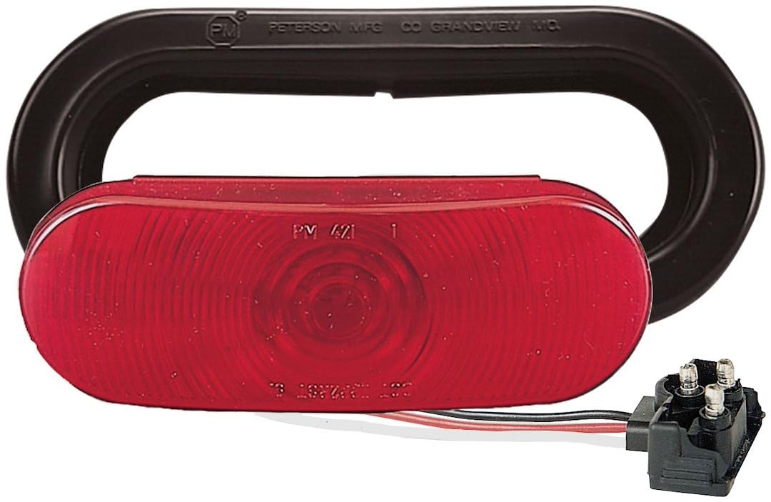 Red PM V421KR Oval Stop, Turn & Tail Light Kit