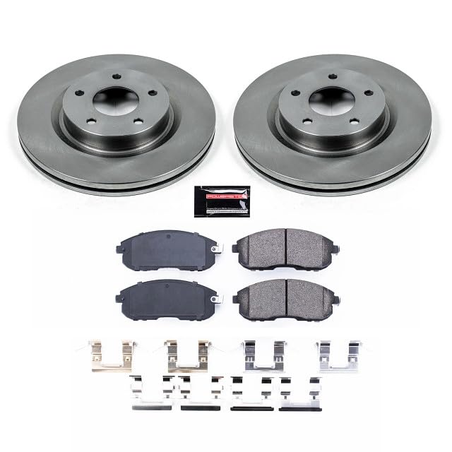 POWERSTOP Autospecialty KOE241 Front Replacement Brake Kit-OE Brake Rotors & Ceramic Brake Pads For Nissan Altima 2007-2013 [Model Specific]