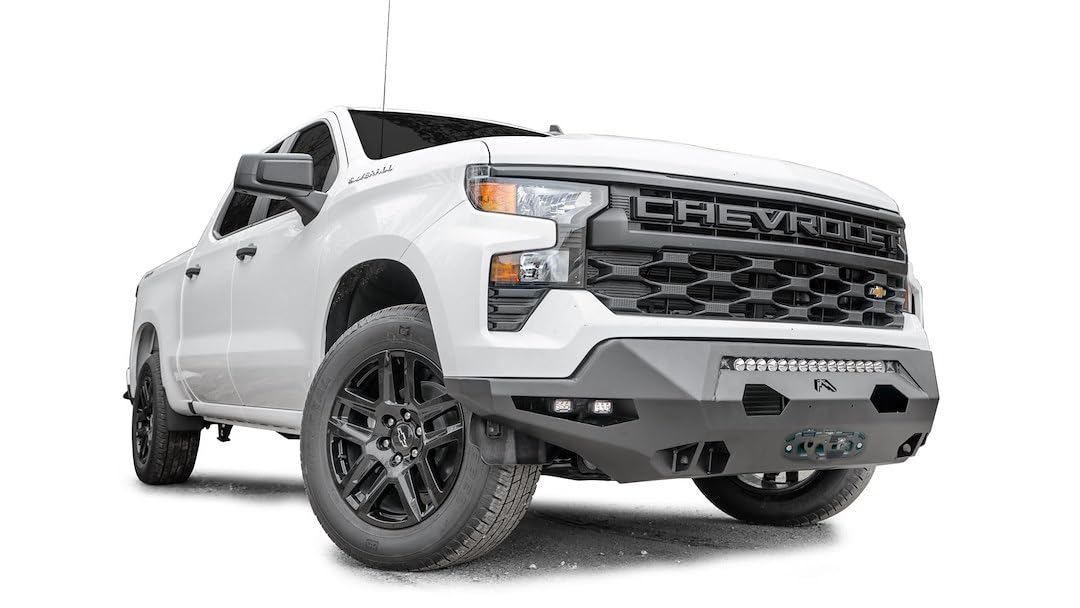Fab Fours Matrix Front Bumper CS22-X5661-1 fits 22-22 Chevrolet Silverado 1500 - w/No Guard - Black - For Mount LED Cube Lights - D-Ring Mounts