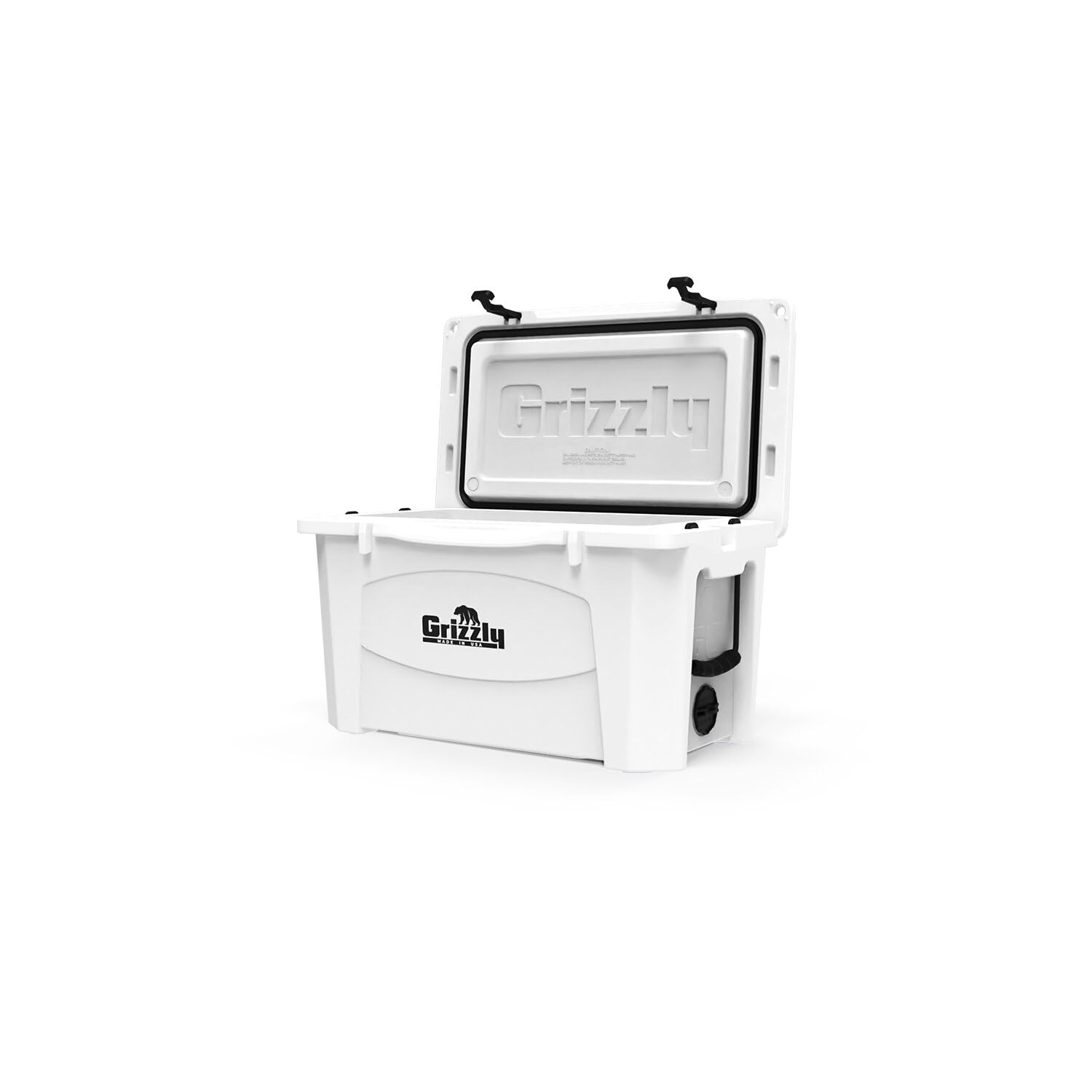 60 Cooler Grizzly | 60 qt Ice Chest Durable Rotomolded Insulated | Made in USA | Warranty for Life | For Beach Boat Camping Fishing Hunting | G60 | White
