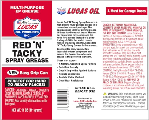 Lucas Oil 11025 Easy Grip Red "N" Tacky Aerosol Spray - 11 Ounce