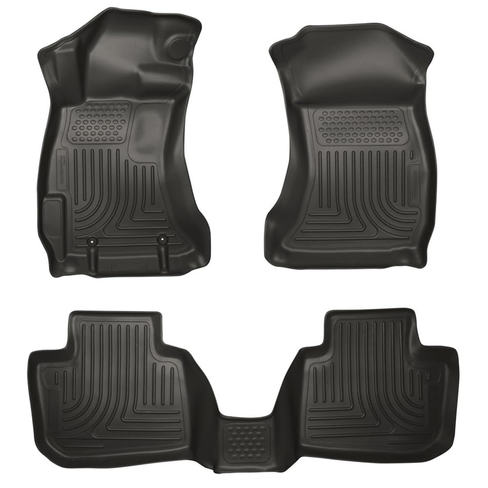 Weatherbeater Husky Liners Floor Mats | Fits 2014-2018 Subaru Forester | Front & 2nd Row, 3-pc Black - 99881