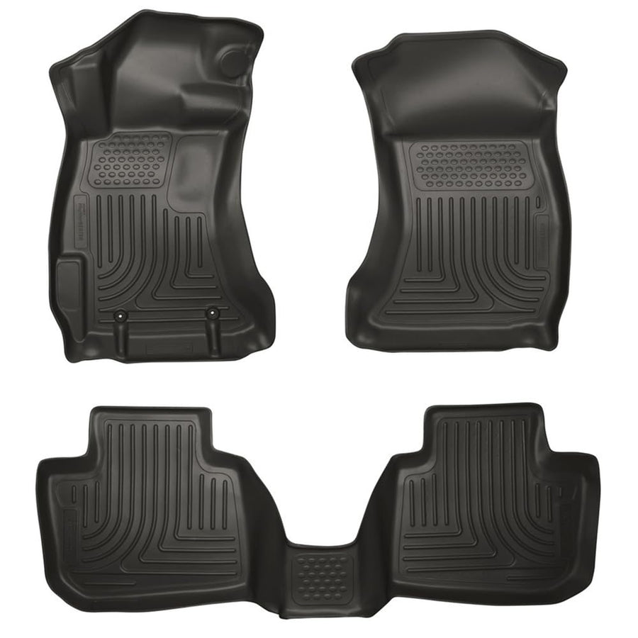 Weatherbeater Husky Liners Floor Mats | Fits 2014-2018 Subaru Forester | Front & 2nd Row, 3-pc Black - 99881